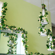 仿真植物玫瑰假花藤条婚庆拱门，楼梯扶手空调管道缠绕遮挡吊顶装饰
