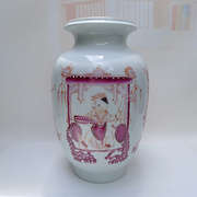 仿古手绘花瓶生日寿礼，景德镇陶瓷装饰摆设客厅，书房中式传统摆件
