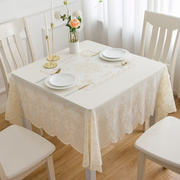 桌布防水防油免洗方桌布(方桌布)正方形，pvc蕾丝金色餐桌台布方桌布(方桌布)塑料