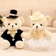 婚车熊公仔(熊公仔)车头装饰情侣婚纱，熊一对(熊一对)婚庆，娃娃花车小熊批结婚礼物