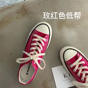 evenstar新色韩国东大门新色玫红色高帮低帮女鞋帆布鞋滑板鞋单鞋