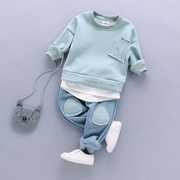 儿童装春装男童纯棉时尚0-1套装2到3岁半4周岁小孩洋气衣服潮宝宝