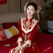 秀禾服丝绒新娘高级出阁服2023中式婚纱礼服，结婚敬酒服秀和服