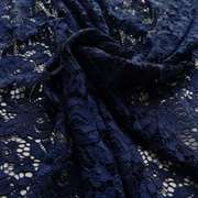 加宽深宝蓝色藏蓝色刺绣，弹力蕾丝花边裙子下摆，袖子服装布料面料
