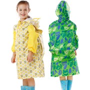 儿童卡通雨衣个性青蛙可爱书包位小孩学生，徒步加厚大檐帽防水雨披