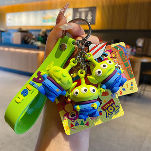 迪士尼玩具总动员三眼仔可爱玩偶汽车钥匙扣链女精致书包挂件饰品