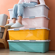 床底收纳箱塑料带滑轮衣物，被子床底带轮储物整理箱，鞋子床下收纳盒