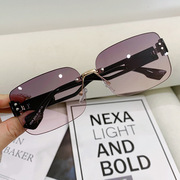 无框太阳镜女韩版网红同款遮阳墨镜潮大方框防紫外线太阳眼镜