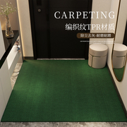 纯色入户门地垫高级绿法式tpr客厅地毯门垫，进门耐脏吸水脚垫家用