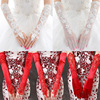 新娘手套婚纱袖套蕾丝，白色长款婚礼秋冬季加长韩式晚礼服手套红色