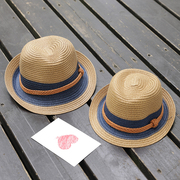 夏天儿童草帽韩版男童爵士帽，小男孩防晒帽，亲子帽遮阳帽宝宝帽子潮