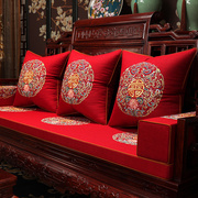 新中式沙发垫红木家具坐垫实木，罗汉床五件套带靠背中国风乳胶垫子
