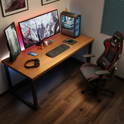 实木电脑台式桌家用书桌，卧室双人电竞桌简约办公桌，松木长条桌子