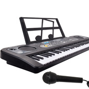 黑色多功能61入门级键钢琴键盘儿童仿真乐器电子琴大号话筒76CM