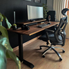黑胡桃木电动升降桌纯实木，电脑桌家用办公智能书桌双电机可定制