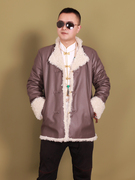 冬季藏装外套男皮衣藏式夹克加绒保暖短款藏族服装西藏民族风藏袍