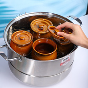 直供隔水炖盅陶瓷汤盅带盖小炖罐酒店燕窝一人份蒸蛋碗商中式瓦罐