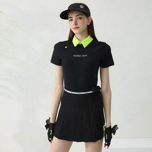 韩版夏季高尔夫女装golf短袖上衣高尔夫女裙百褶裙户外运动套装女