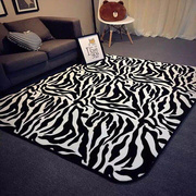 简约时尚黑白条纹斑马地垫客厅，茶几地毯卧室床边毯现代沙发地垫