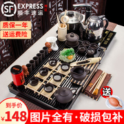 茶具套装组合家用实木，茶盘功夫茶具简约电磁炉四合一现代中式茶艺