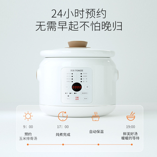 Tonze/天际2L3L4L5L智能白瓷电炖锅煮粥煲汤预约BB煲慢炖甜品预约