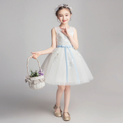 儿童礼服公主裙女童生日短款小女孩花童主持人钢琴演出服表演夏季