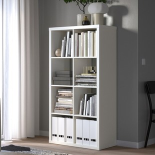 济南IKEA宜家客厅装饰架卡莱克搁架单元书架白色隔断墙柜书柜简约
