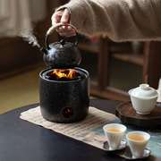 手工烧水壶煮茶壶泡，茶壶温茶炉碳炉酒精炭，火炉提梁煮茶壶陶炉壶