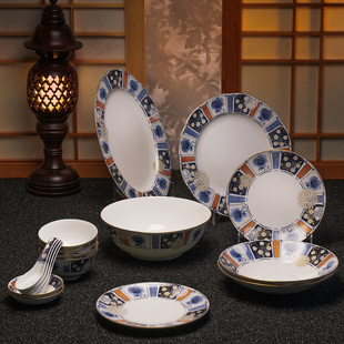 日本narumi鸣海kikka伊万里4人份中餐组，(16头)骨瓷釉中彩餐具