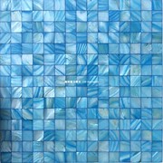 扇形鱼鳞染色蓝色贝壳马赛克瓷砖卫生间阳台厨房电视背景墙装饰