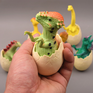 大号破壳恐龙蛋霸王龙三角龙仿真(龙，仿真)动物，模型恐龙世界套装儿童玩具