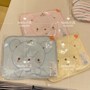 日本制宝宝阿咔匠的城新生婴儿柔软纯棉防偏头卡通熊定型枕头