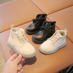 秋冬单鞋女童靴子宝宝学步鞋男童鞋1-3-5岁软底，纯色运动鞋潮2