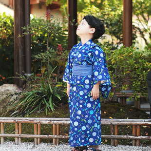 春夏夏季日本儿童和服浴衣男童日式正装传统小孩中国风