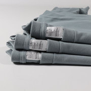 250g纯棉蓝灰色罗纹收口长袖T恤男重磅雾霾蓝色外穿内搭打底衫潮