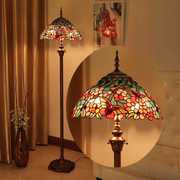 欧式琉璃灯具咖啡厅书房客厅卧室落地灯复古创意立式