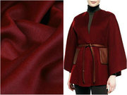 枣红色双面羊绒服装布料高端定制加厚羊绒羊毛秋冬大衣进口面料