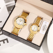 ponduo盒装对表锌合金，表带男女士商务石英，时尚情侣手表