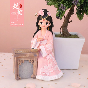 中国古风少女琴棋书画摆件汉服女孩装饰品小摆设女生礼物生日