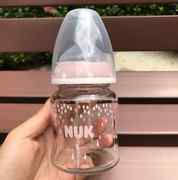 NUK新生婴儿宽口径玻璃奶瓶宝宝仿母乳奶嘴防胀气 多功能吸管奶瓶