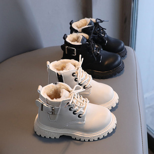 男童马丁靴2022年女童冬款宝宝加绒加厚保暖棉靴防滑软底低筒