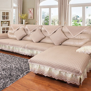 皮沙发垫布艺防滑真皮沙发，坐垫欧式四季通用简约现代沙发套巾