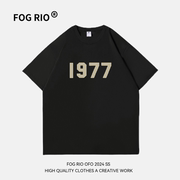 fogrio重磅原创设计2024潮牌纯棉，重磅情侣短袖t恤男女纯棉t