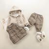 男童冬装加绒加厚三件套装，婴儿童小孩3宝宝，卫衣0-1-2岁棉衣服4潮