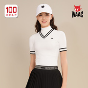 WAAC/小恶魔韩国高尔夫女装短袖Cool high neck时尚运动立领短袖