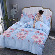 纯棉四件套斜纹棉布被套床单全棉单双人床被罩被单三件套床上