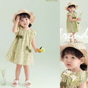 儿童摄影服装女孩洋气写真拍照主题服饰 1-2岁小童亮色正版潮服新