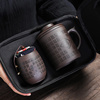 紫砂办公茶杯旅行包茶具套装刻字带过滤内胆大容量泡茶杯定制杯子