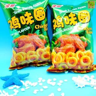 8090后怀旧零食休闲膨化食品儿时味道回忆津田鸡味圈60g*10袋