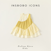insbobo女童夏装连衣裙，2024小女孩洋气公主裙，儿童裙子时髦潮